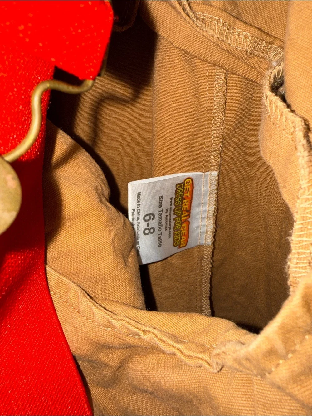 FireFighter childrens costume size 6-8 Cotton Get Real Gear EUC